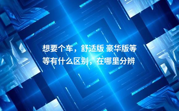 想要个车，舒适版 豪华版等等有什么区别，在哪里分辨